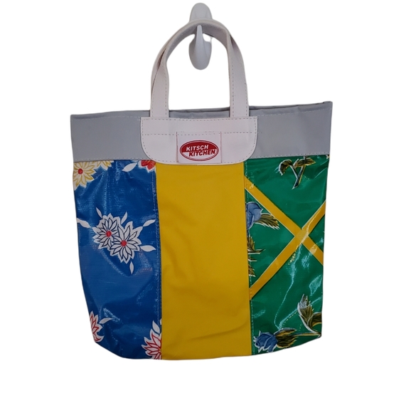 Kitsch Kitchen Colorful Retro Funky Floral Print Vinyl Tote - Picture 3 of 11